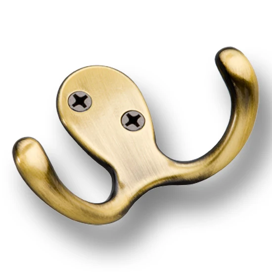 Hickory Hardware Hook Zinc Antique Brass 3/8″ Center to Center