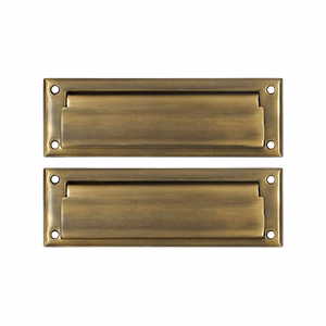 Deltana Mail Slot 8-7/8″ With Back Plate, Antique Brass