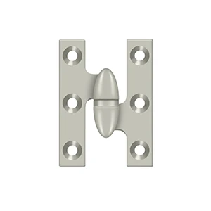 Deltana 2″ Height, 2-1/2″ Length Olive Knuckle Hinge, Satin Nickel, Right