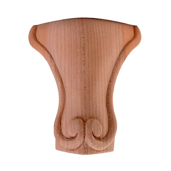 Carved Leg Rubberwood 3-1/2″ x 3-1/2″ x 5″