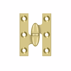 Deltana 2″ Height, 2-1/2″ Length Olive Knuckle Hinge, Polished Brass, Left