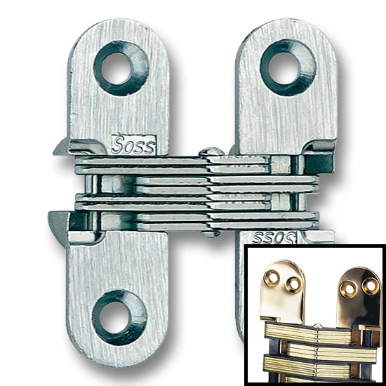 SOSS Hinge 203, 3/4″ Minimum Thickness, Bright Brass