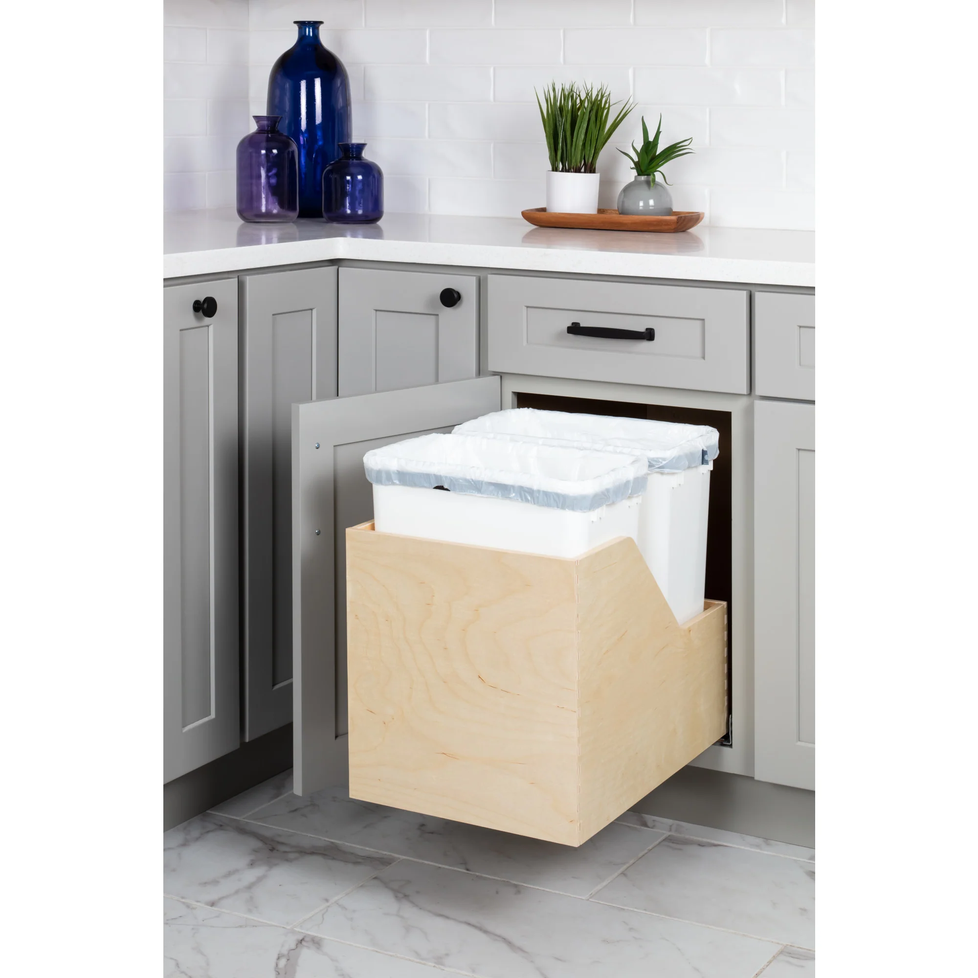 Hardware Resources Bottom Mount Pullout Waste Container System