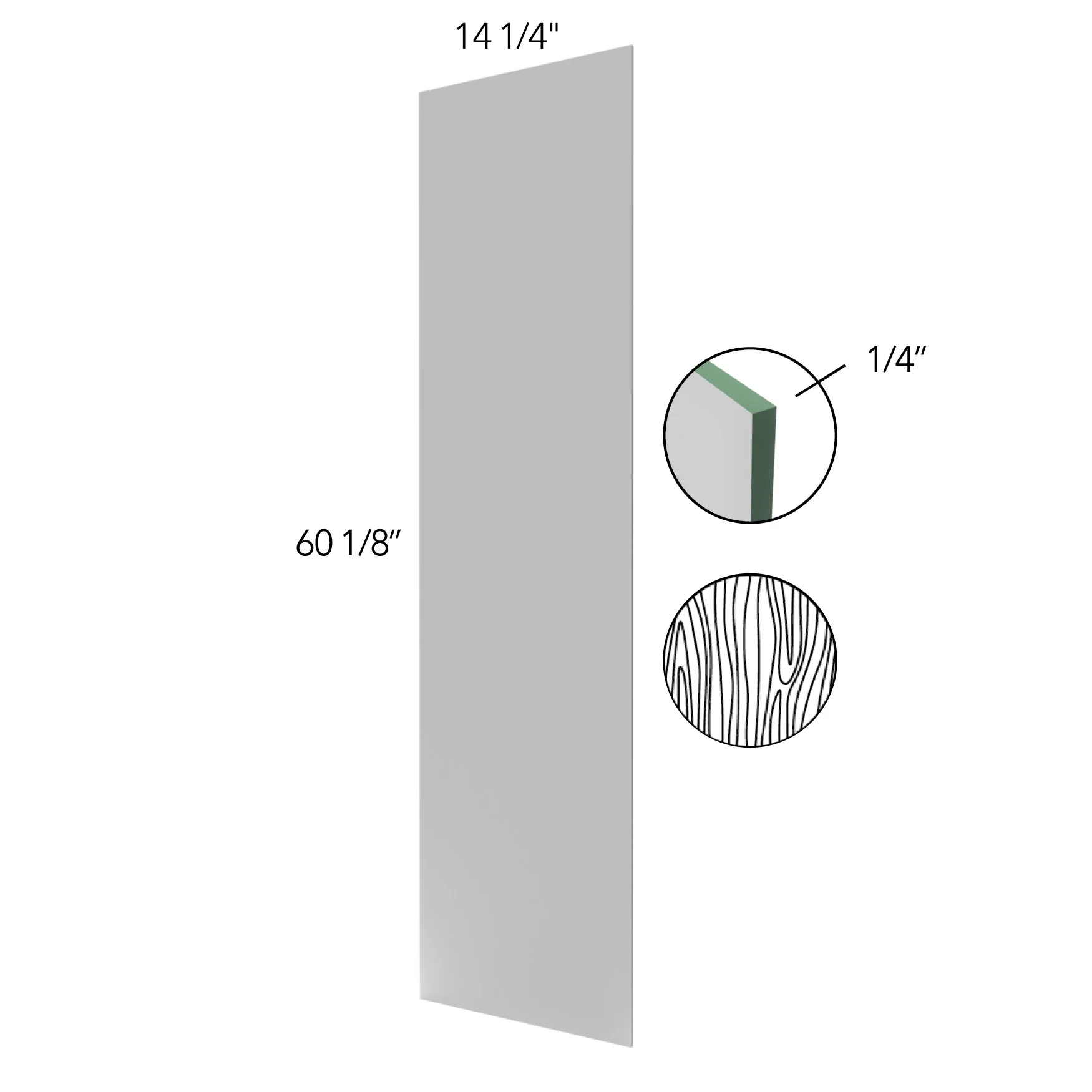 Wall Drawer Skin 60 H X 14 D X 1/16 Th – Fusion by Fabuwood