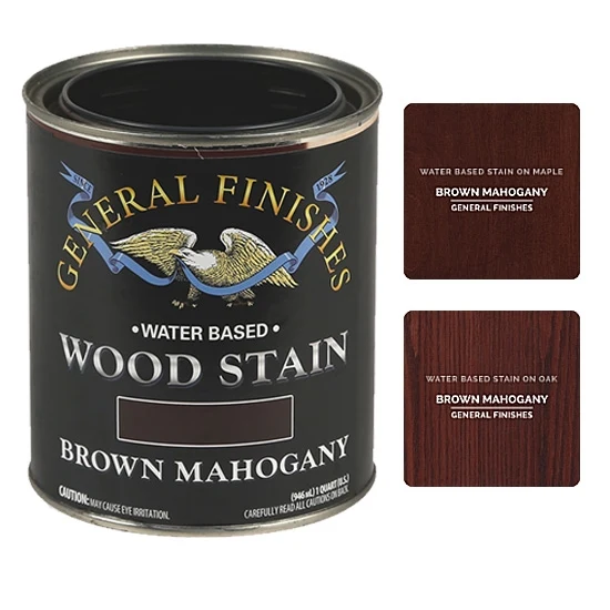 General Finishes Water Based Wood Stains, Brown Mahogany, Quart