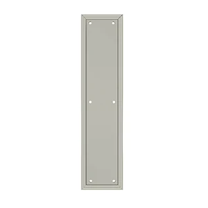 Deltana Framed Push Plate Heavy Duty, Satin Nickel, 3-1/2” x 15″