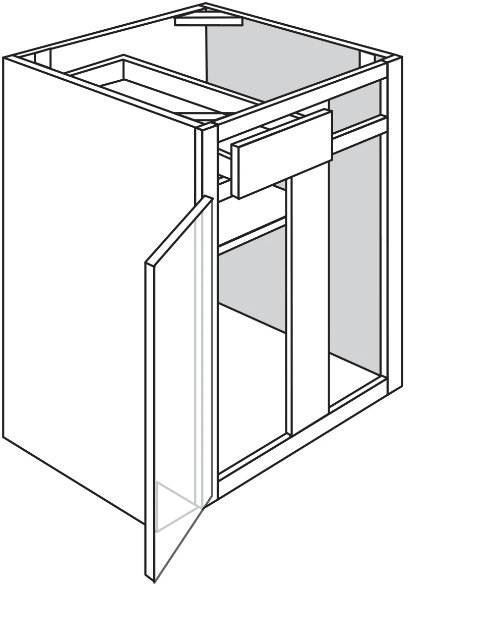 Blind Base 36-39 W X 34-1/2 H X 24 D – Dover Oak by JSI