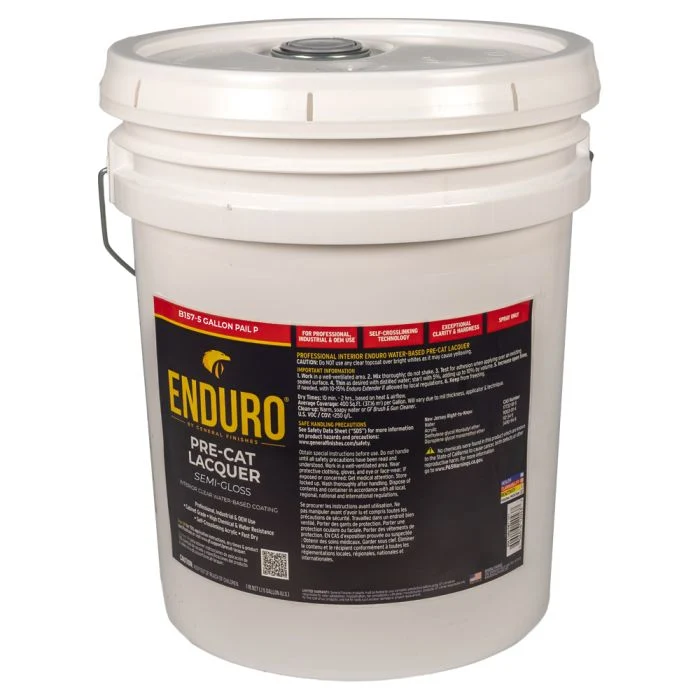 Enduro Pre-Cat Lacquer, Semi-Gloss, 5 Gallon