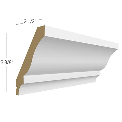 Crown Moulding Large Traditional 3-3/8 H X 2-1/2 D X96 L- Fusion by Fabuwood
