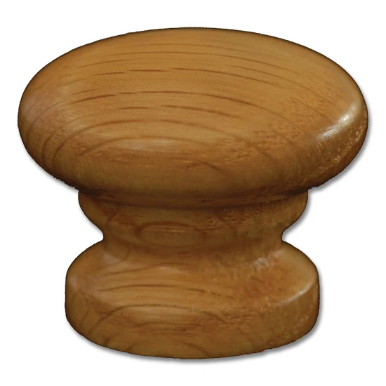 CSH OT Style Wooden Knob With 8-32 Machine Screw Insert Red Oak 1-1/8" Diameter