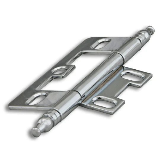 Schaub Hinge Non-Mortise Minarette Tip Solid Brass, Polished Chrome, Minarette