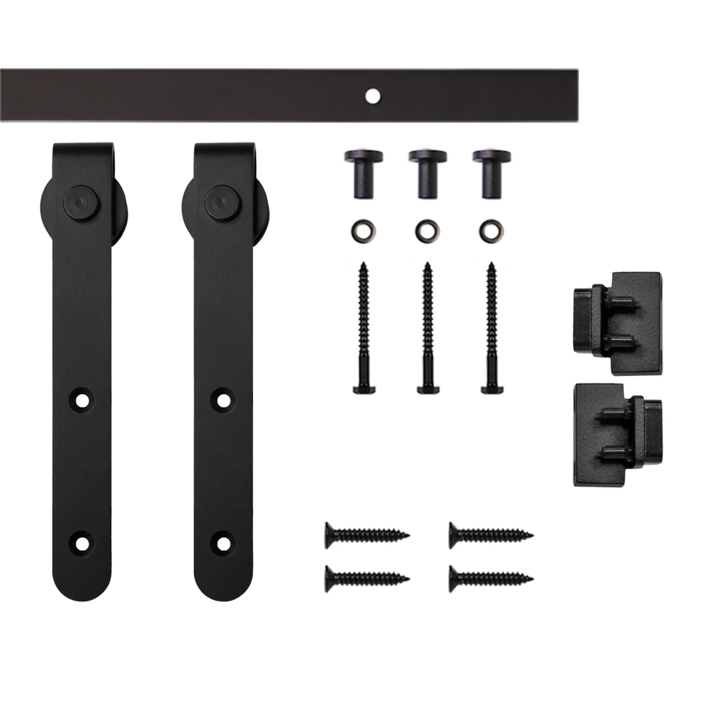 Furniture Barn Door Round Hook Rolling Door Kit, Soft-Close, 48"