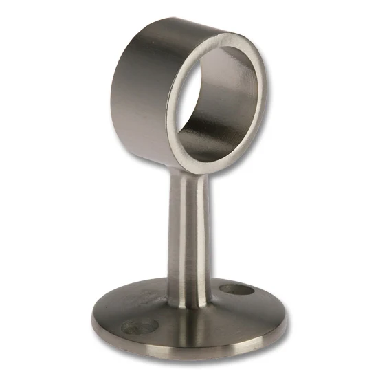 Flush Center Short Rail Post for 1" Tubing Satin Stainless Steel