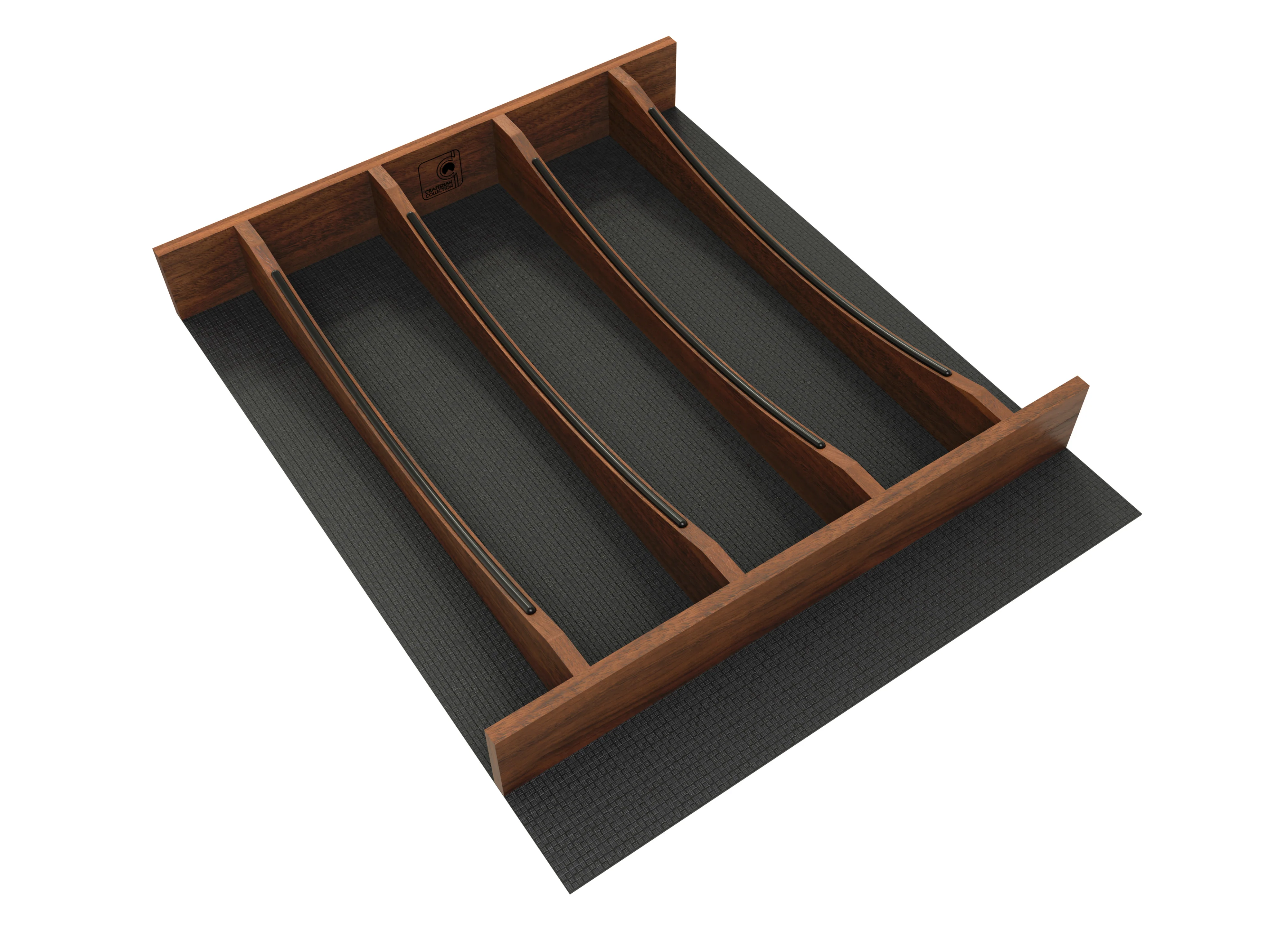 Craftsman Collection Solid Maple Utensil Drawer Insert w/ Black Accents, 21″ Walnut