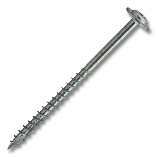 #10 Screw Round Washer Square/Phillips Combo Double Auger Coarse Thread 3″ Zinc, Multiples of 100