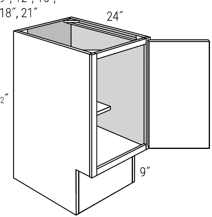 ADA Base Full Height Door 12 W X 32-1/2 H X 24 D – Dover by JSI