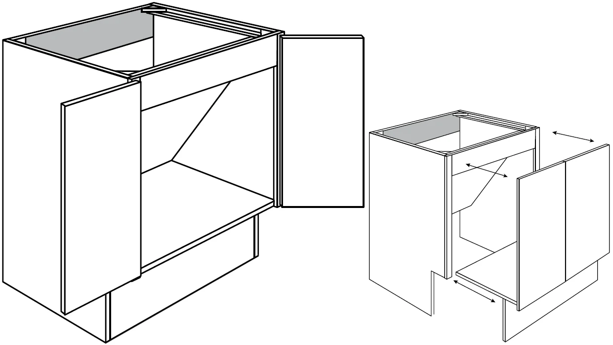 ADA Vanity Sink Base w/ removalbe front 30 W X 32-1/2 H X 21 D – Dover by JSI