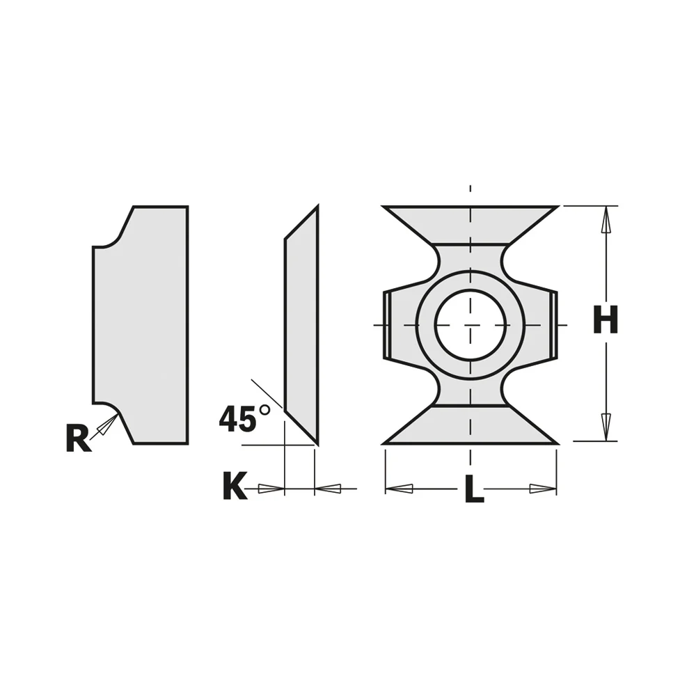 10-Pcs Edge Rounding Insert Knives 2 mm Radius