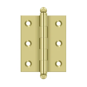 Deltana 2-1/2″ x 2″ Hinge With Ball Tips, Polished Brass Unlacquered