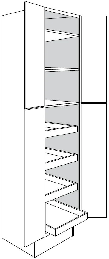 ADA Pantry Cabinet w/ soft-close rollout tray 24 W X 96 H X 24 D – Dover by JSI