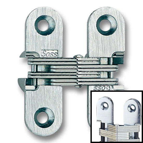 SOSS Hinge 203, 3/4" Minimum Thickness, Satin Chrome