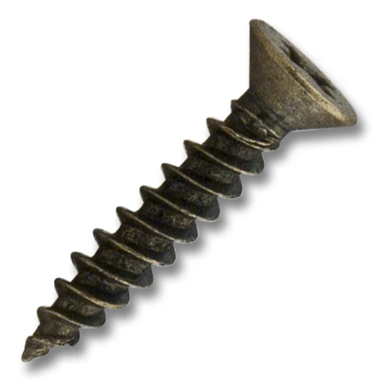 #4 Screw Flat Head Phillips Coarse Thread 5/8″ Length Antique Brass, Multiples of 100