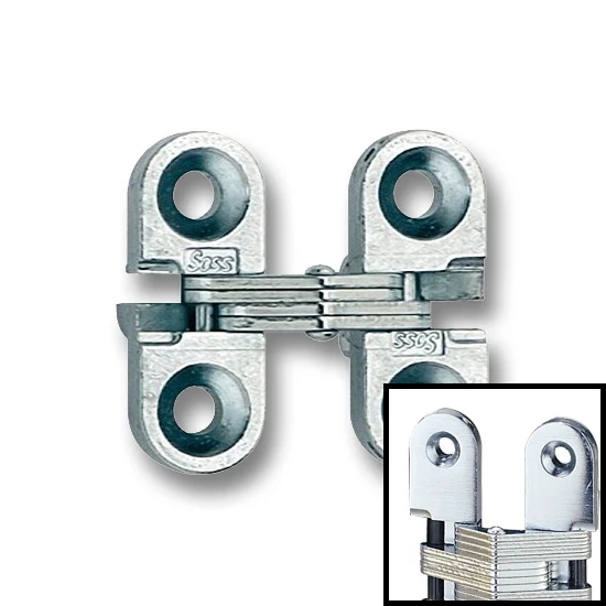 SOSS Hinge 100 1″ Over All Height, Satin Chrome