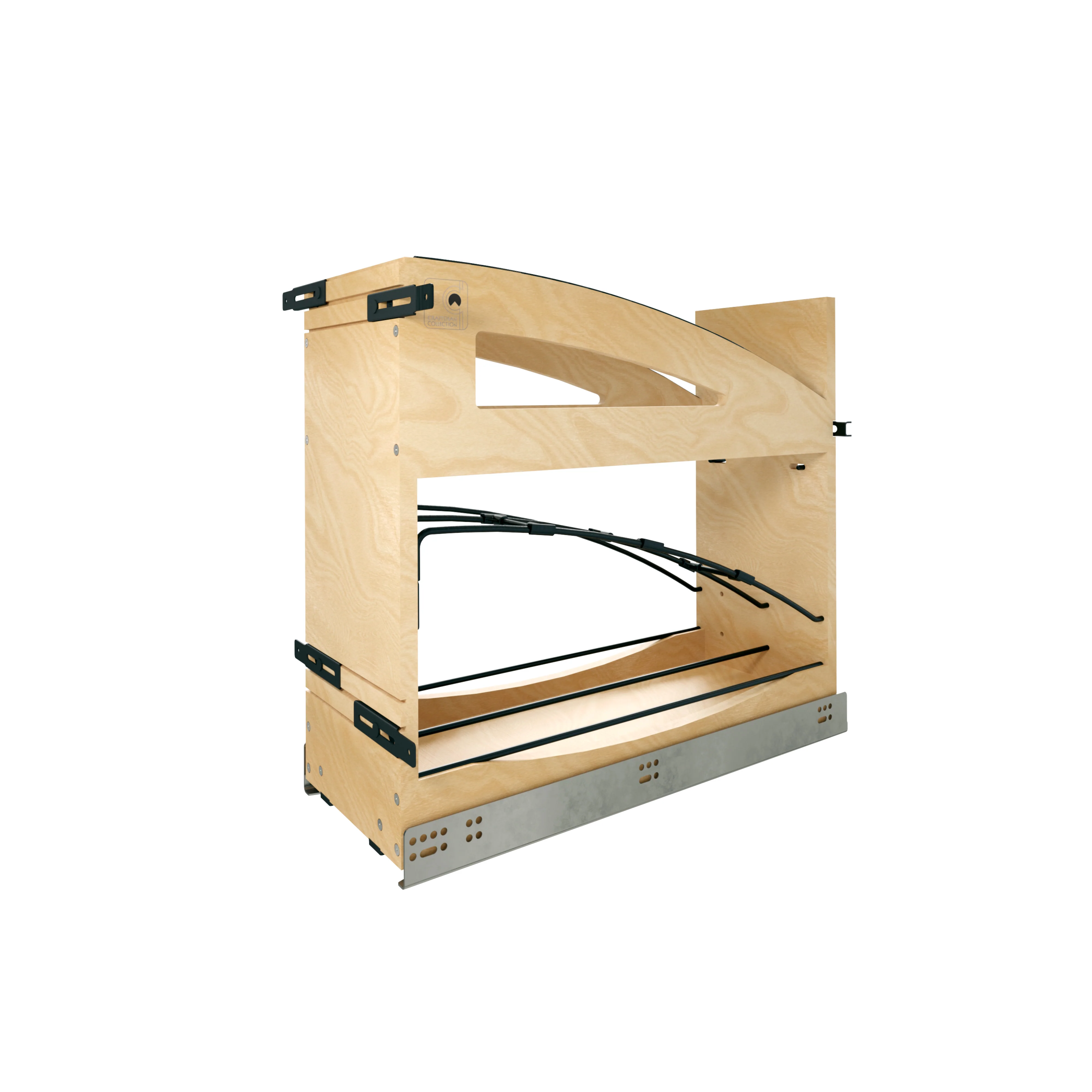 Craftsman Collection Solid Maple Base Cabinet Pullout With Tray Divider/Foil Wrap Holder, 8″