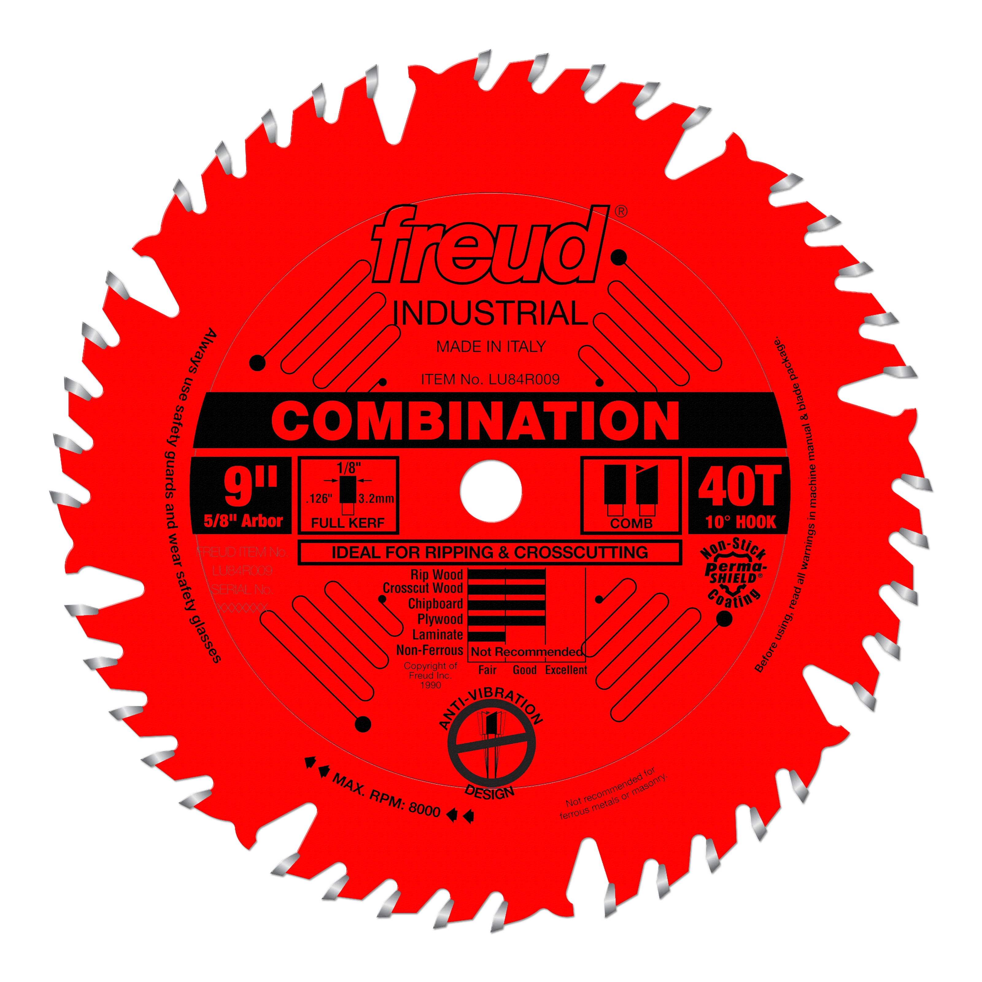 Freud Combination Blade 9″ Diameter Red