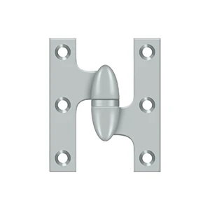 Deltana 2″ Length, 2-1/2″ Height Olive Knuckle Hinge, Brushed Chrome, Right