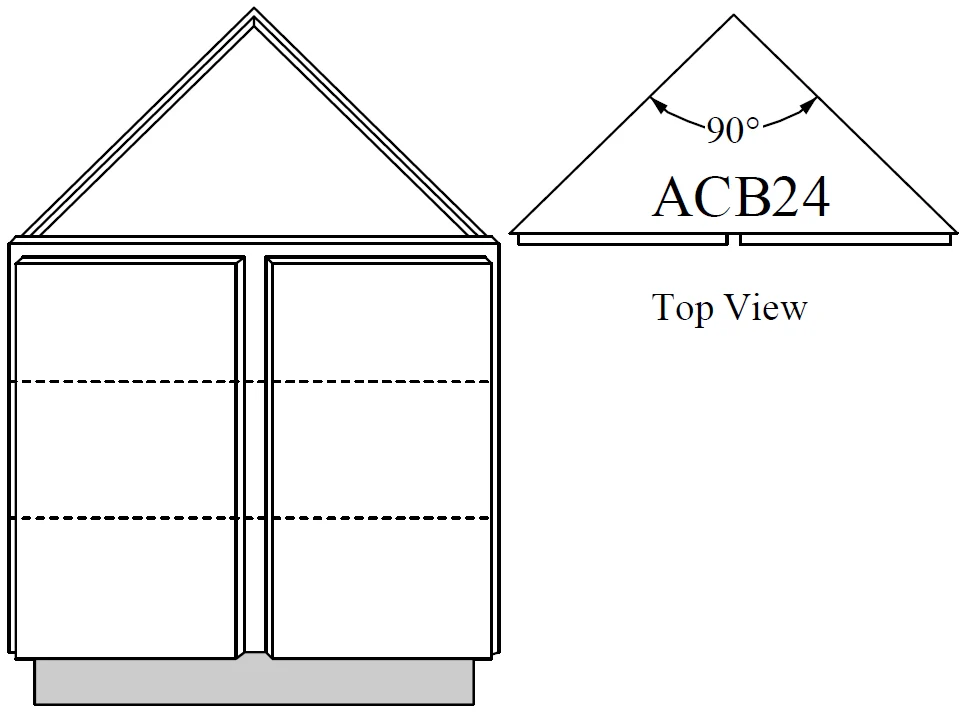 Angled Corner Base Cabinet 24 W X 34-1/2 H X 24 D – Rushmore Paint by Legend