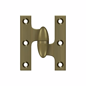 Deltana 2″ Length, 2-1/2″ Height Olive Knuckle Hinge, Antique Brass, Right