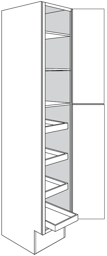 ADA Pantry Cabinet w/ soft-close rollout tray 18 W X 96 H X 24 D – Dover by JSI