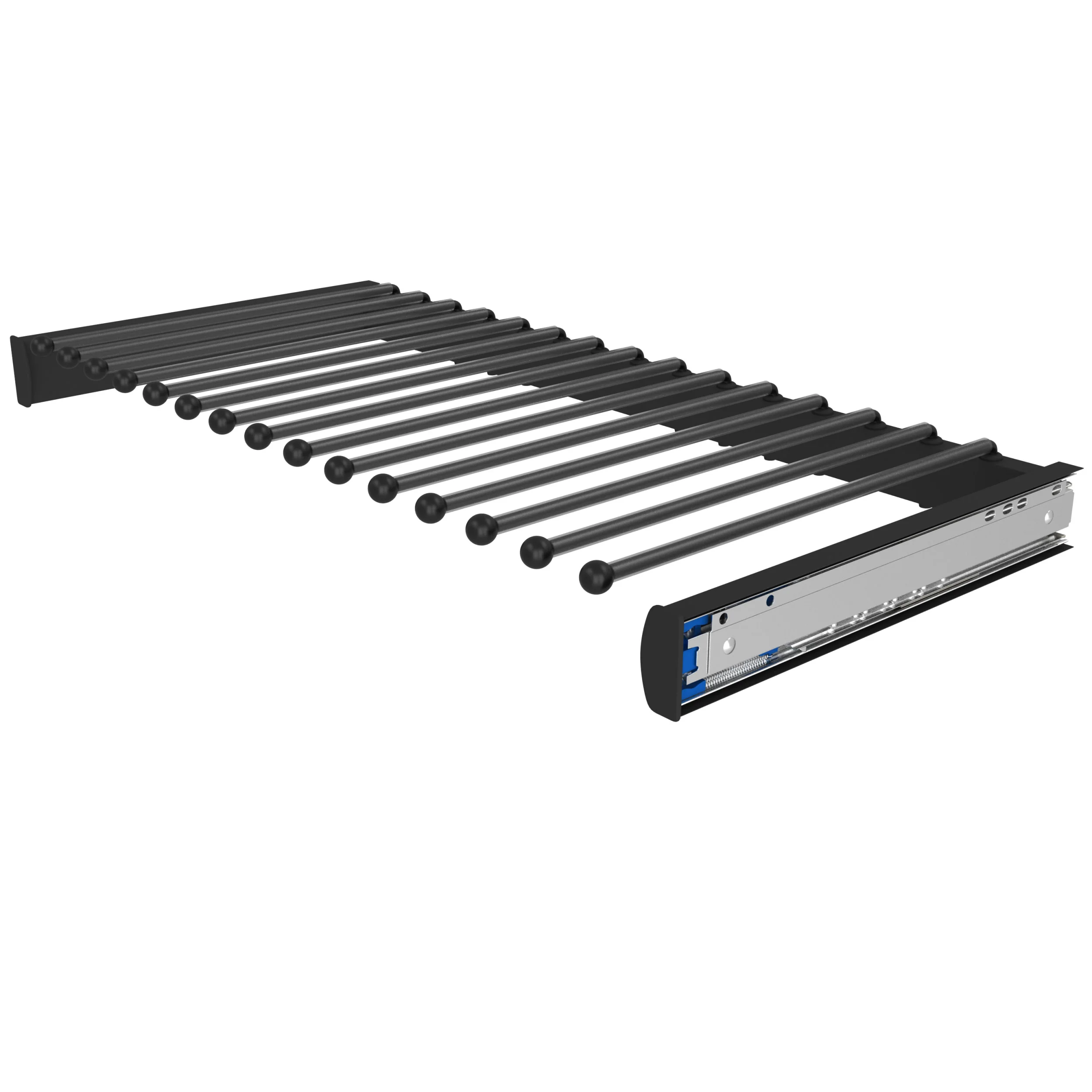 Rev-a-shelf Elite Pullout Pants Rack With Soft-Close Slides Matte Black 30″ Length