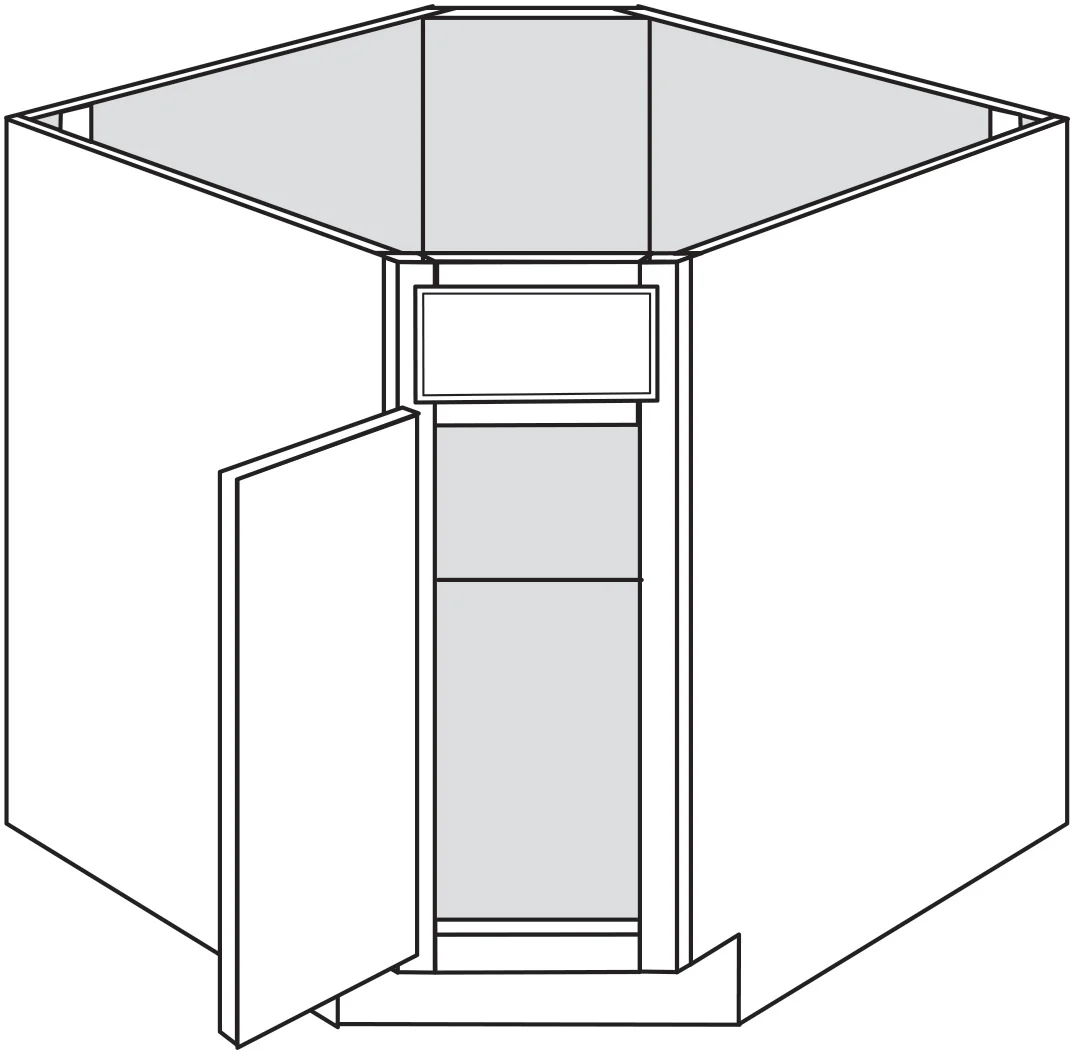 Diagonal Sink Base 36 W X 34-1/2 H X 24 D – Nostalgic by TA Cabinetry