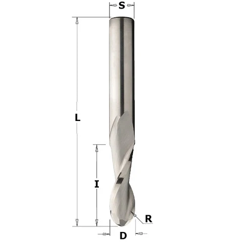 Solid Carbide Upcut Ball Nose Spiral Bit