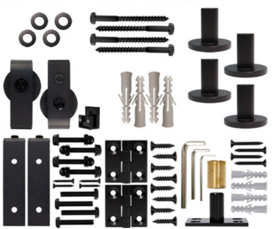 Bifold Barn Door Hardware Kit Black