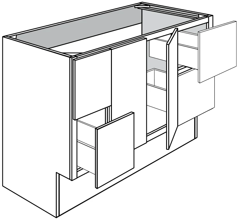 ADA Vanity Sink Base Drawer Left & Right 48 W X 32-1/2 H X 21 D – Dover by JSI