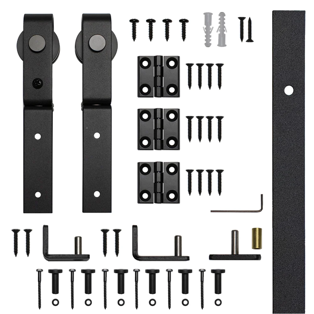 Bifold Mini Barn Door Hardware Kit Front Mount Rail, 48″