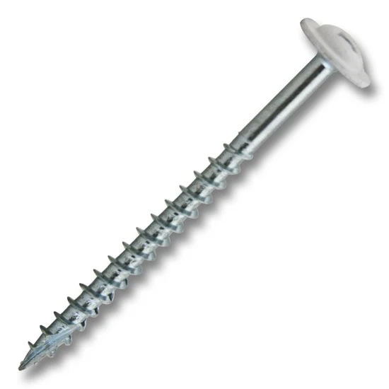 #10 Screw Round Washer #2 Combo Double Auger Coarse Thread 2-1/2″ Long White, Multiples of 100