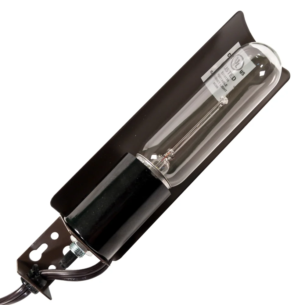 Curio Light With Curved Reflector 120V 25W, Brown And Black