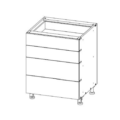 Drawer Base 12 W X 34-1/2 H X 18 D – Standard Series by Open Air Cabinets (4 Drawer)