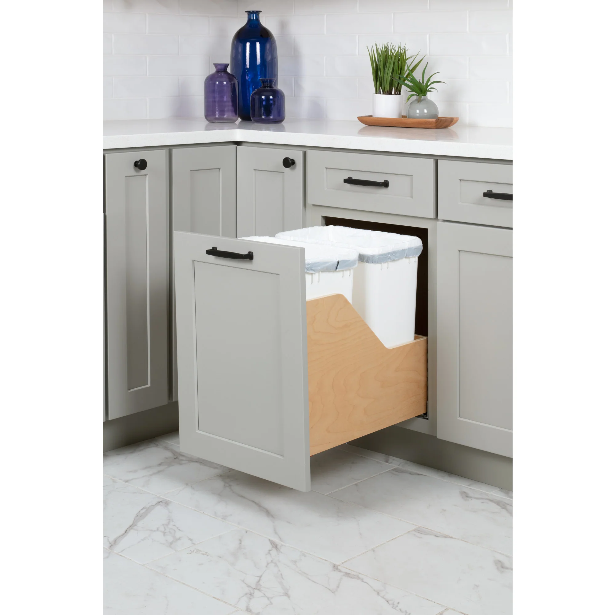 Hardware Resources Door Mount Pullout Waste Container System