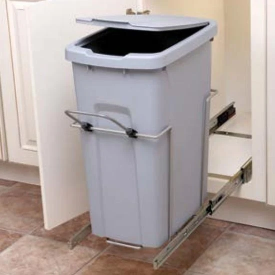 KV Soft-Close Bottom-Mount Waste Pull-out, Single 35 Quart, Platinum, 9-5/8"