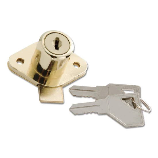 Cabinet & Drawer Lock, 3/4″ Max Thickness, Keyed Alike #645, Polished Brass