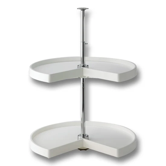 KV Lazy Susan Kidney Polymer 2 Shelves 24″ Diameter White