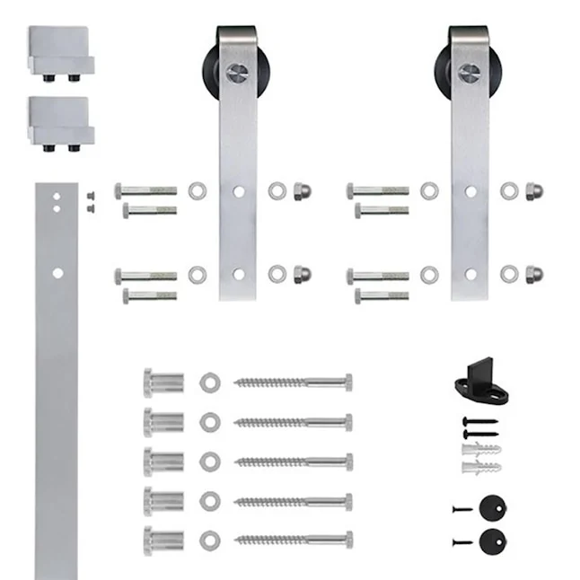 Designer Collection Hook Strap Rolling Door Hardware Door Kit, Yes, 78-3/4″