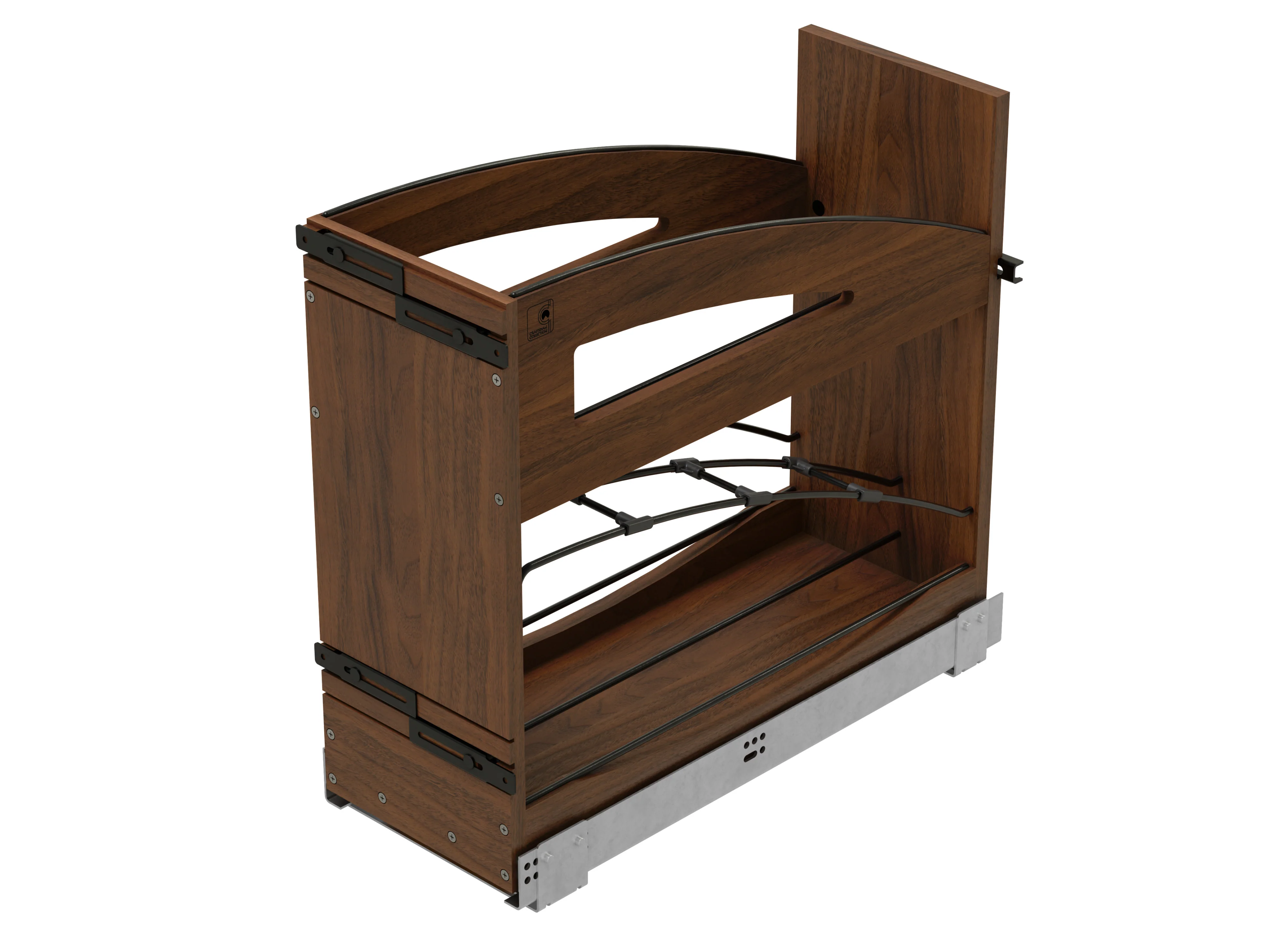 Craftsman Collection Solid Maple Base Cabinet Pullout With Tray Divider/Foil Wrap Holder, 8″