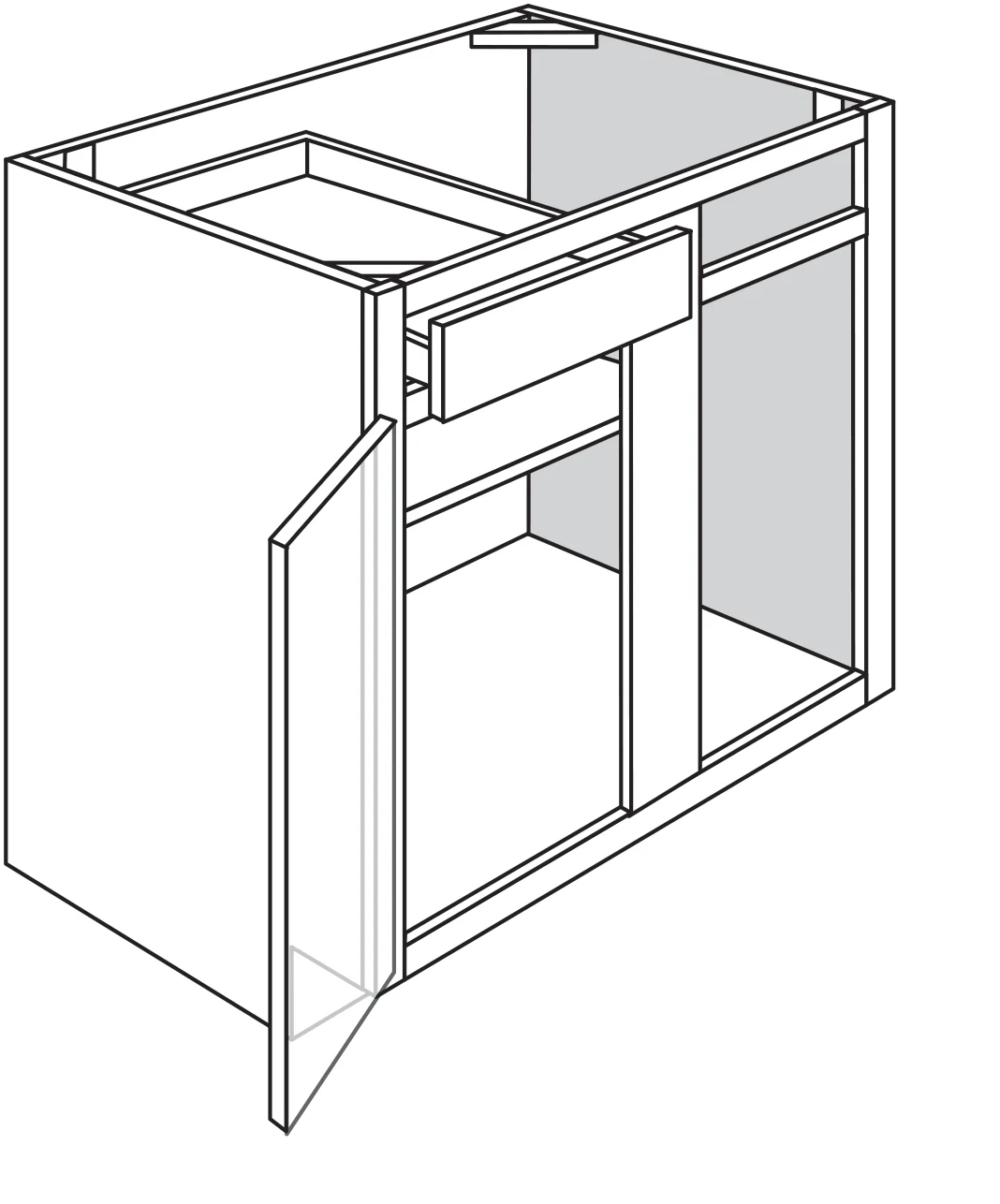 Blind Corner Base Cabinet 39 W X 34-1/2 H X 24 D – Nostalgic by TA Cabinetry