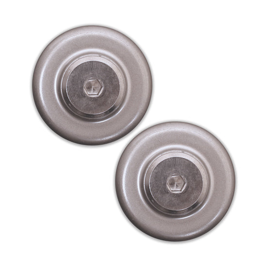 Quiet Glide, End Cap PAIR for ends of track run, Satin Nickel